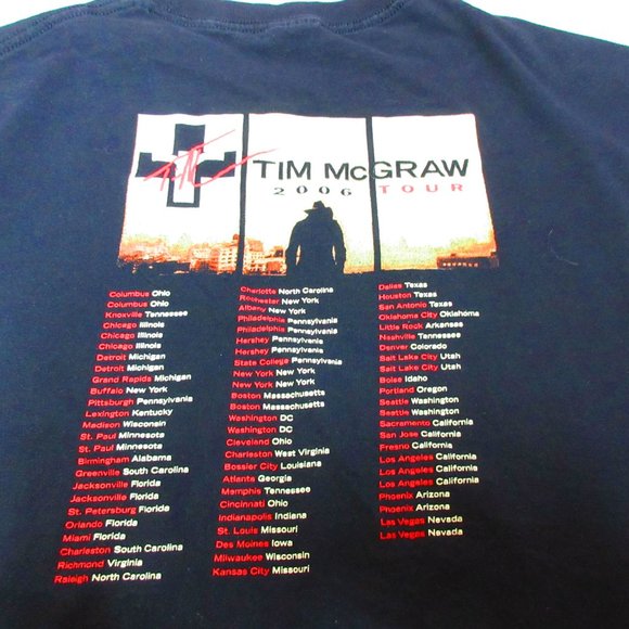 Tim McGraw 2006 Tour T-Shirt 100% Cotton Black Short Sleeve Country Size XL - Picture 5 of 5